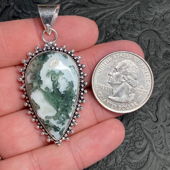 Natural Tree Agate Pendant Stone Crystal Jewelry - Picture 5 of 6